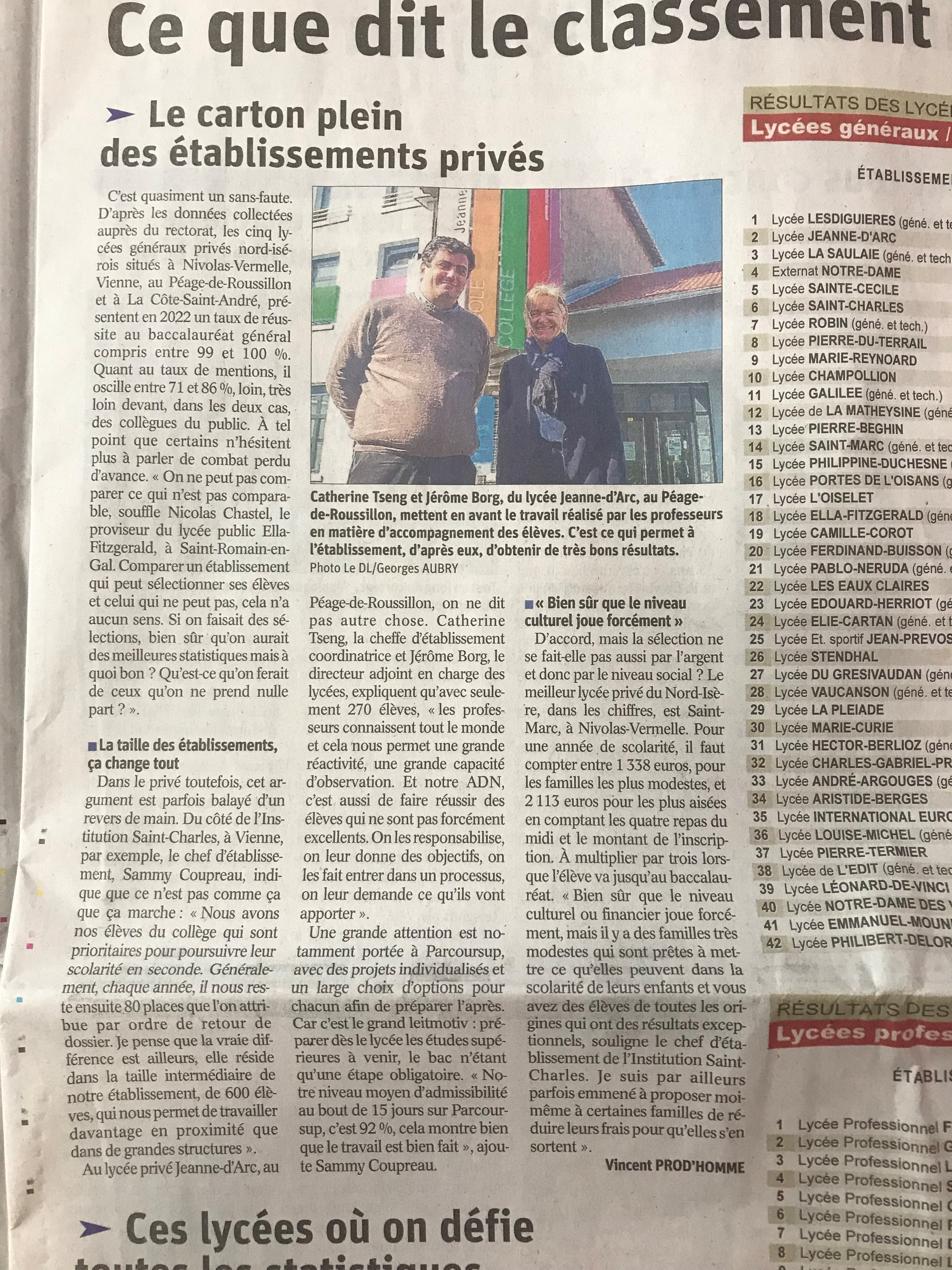 Article classement lycées 1