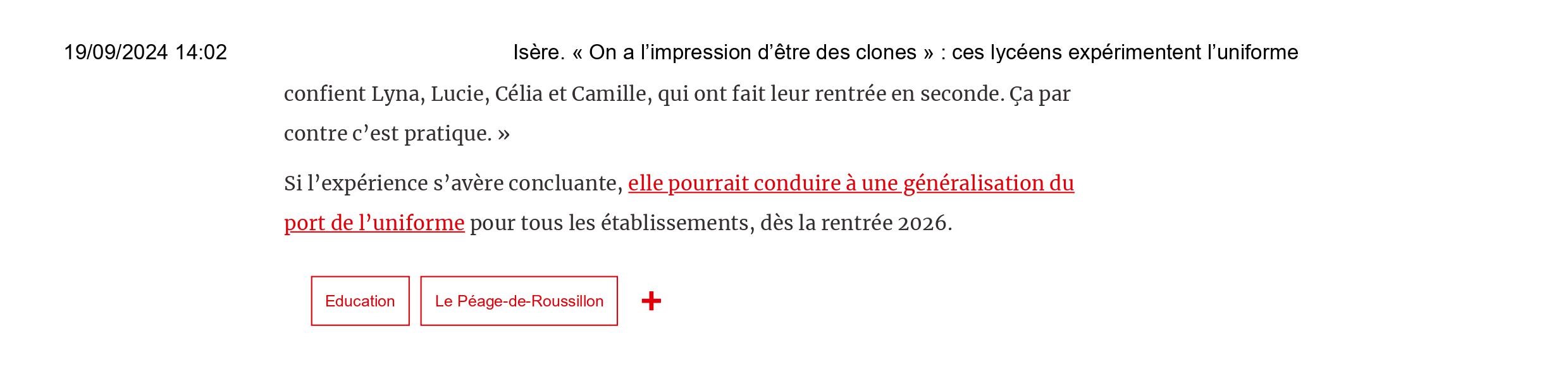 Is├¿re. ┬½┬áOn a lÔÇÖimpression dÔÇÖ├¬tre des clones┬á┬╗┬á_ ces lyc├®ens exp├®rimentent lÔÇÖuniforme-images-2